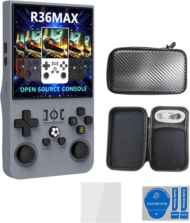 White Open Source R36Max 4 Inch Handheld Video Game Console Pocket Player Gift - Image 3